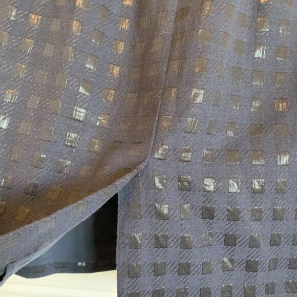 Banana republic Navy blue black check print Pencil skirt work career office - Picture 8 of 14